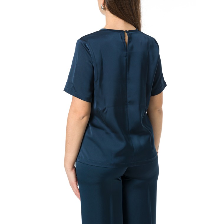 Blusa in raso fluido i Blues