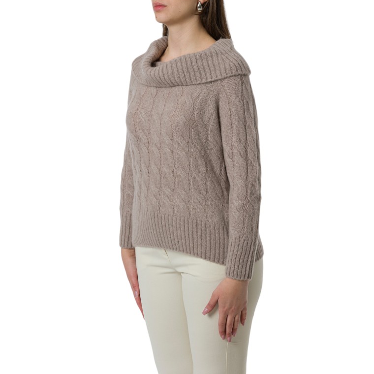 Maglione a trecce con collo ampio Marella Monochrome