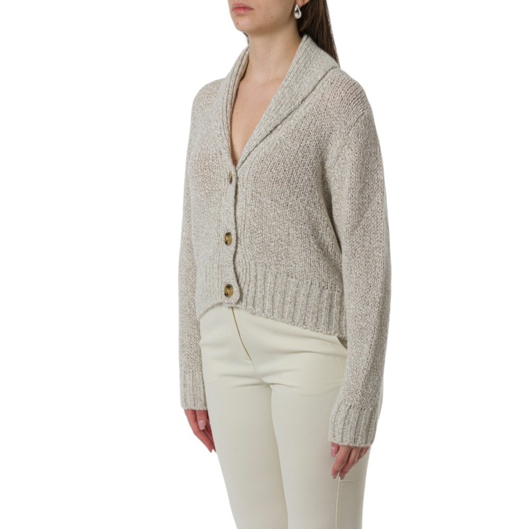 Cardigan cropped in mohair con paillettes Marella Monochrome