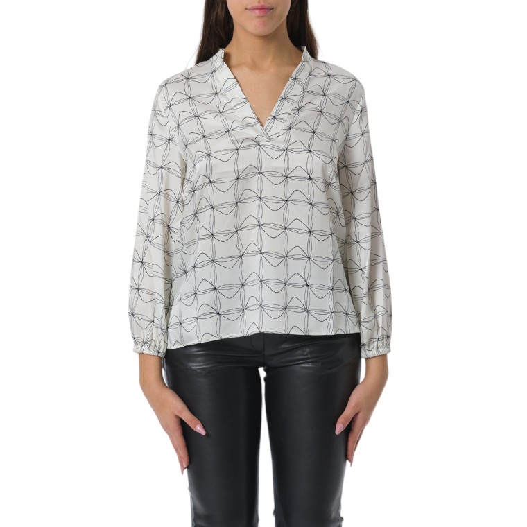 Blusa in twill a fantasia Emme Marella