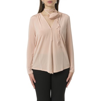 Blusa con nastro e fiore Marella