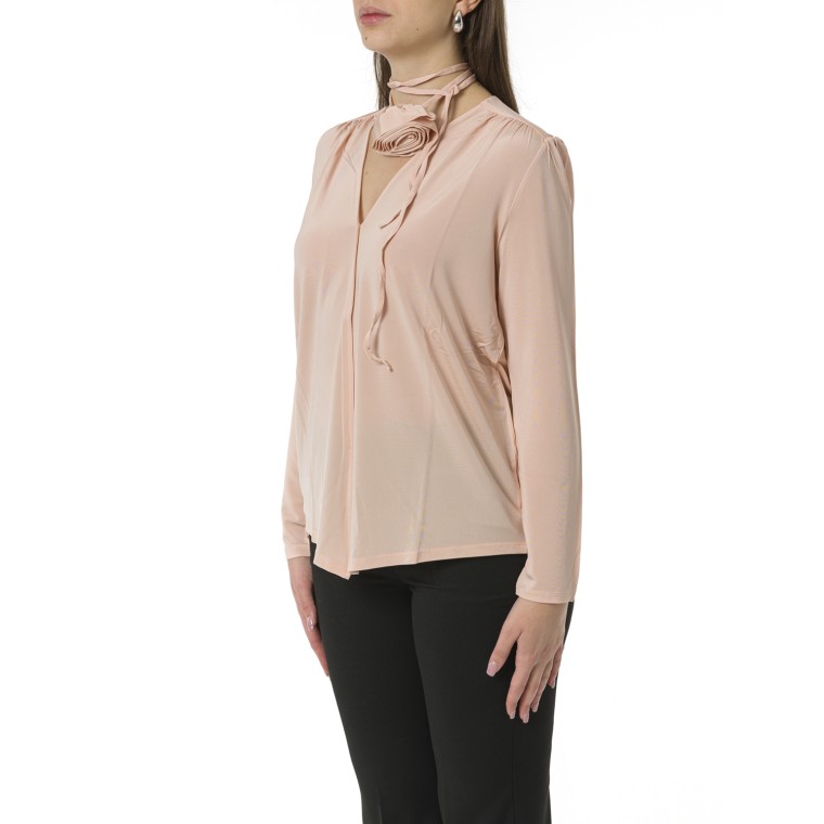 Blusa con nastro e fiore Marella