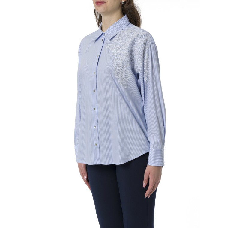 Camicia over Emme Marella con fiore in pizzo