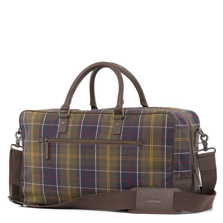 Borsone in tartan e pelle Barbour