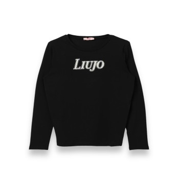 T-shirt Liu Jo Kids in cotone con logo di strass