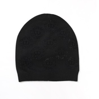 Cappello Oval T Twinset in maglia di viscosa con paillettes