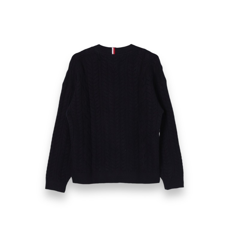 Pullover color block in maglia intrecciata Tommy Hilfiger