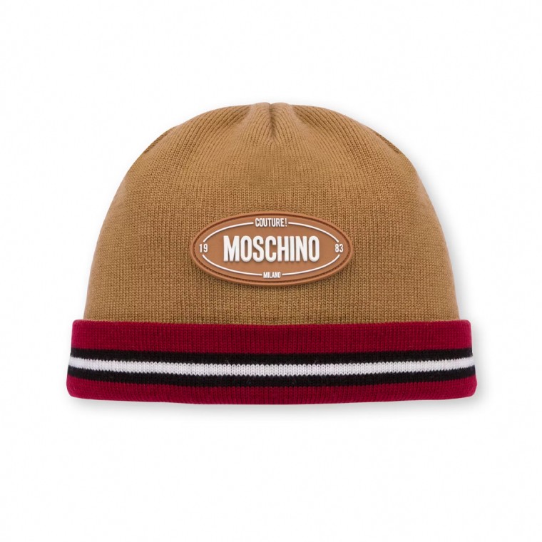 Cappello in lana Oval Logo Moschino Couture