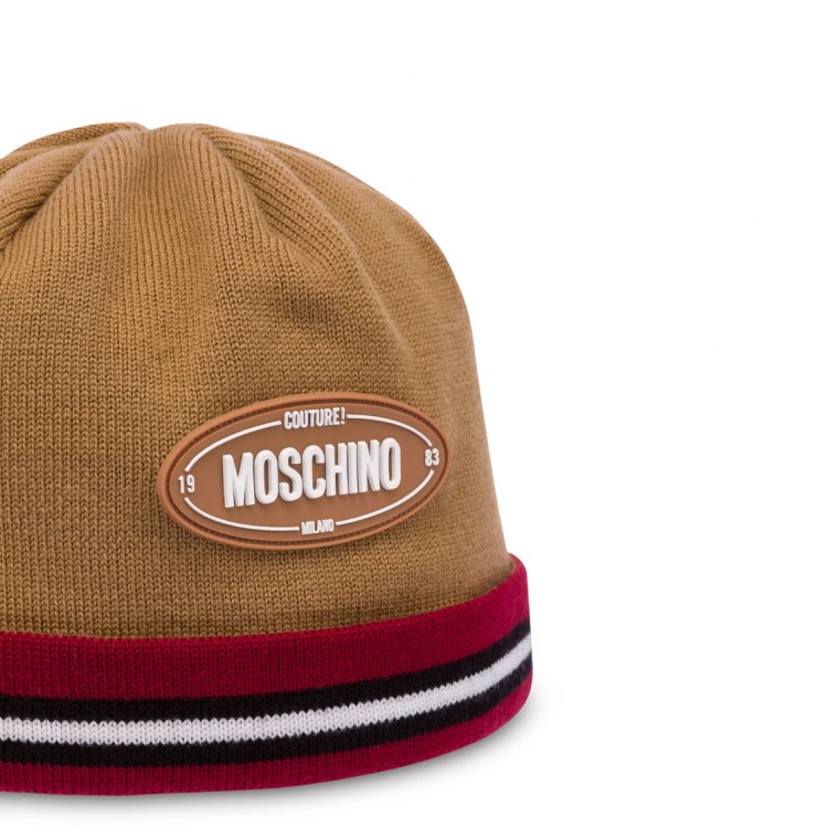 Cappello in lana Oval Logo Moschino Couture