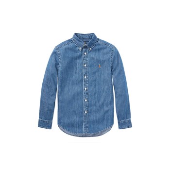 Camicia in chambray di cotone Polo Ralph Lauren Bambino