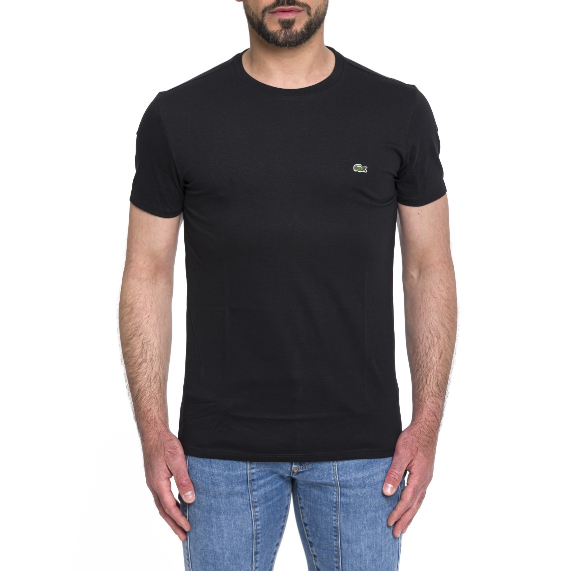T-shirt girocollo in jersey di cotone Lacoste