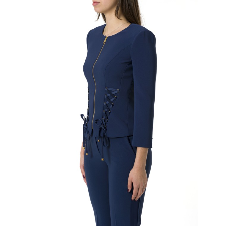 Giacca in crêpe con lacci criss-cross Elisabetta Franchi