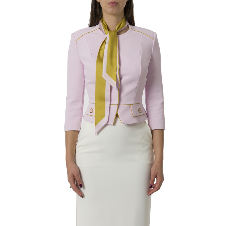 Giacca in crêpe con foulard bicolore Elisabetta Franchi