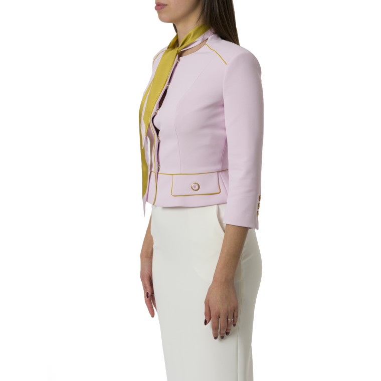 Giacca in crêpe con foulard bicolore Elisabetta Franchi