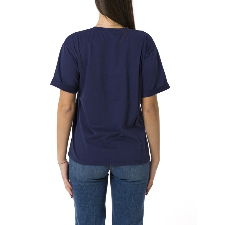 T-shirt in jersey con patch logo Elisabetta Franchi