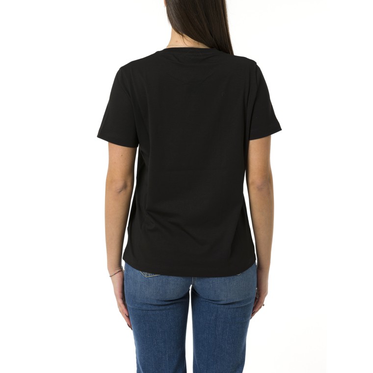 T-shirt in jersey con stampa e ricamo Elisabetta Franchi