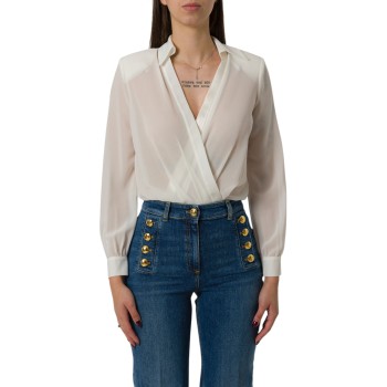 Camicia body in georgette con gemelli Elisabetta Franchi