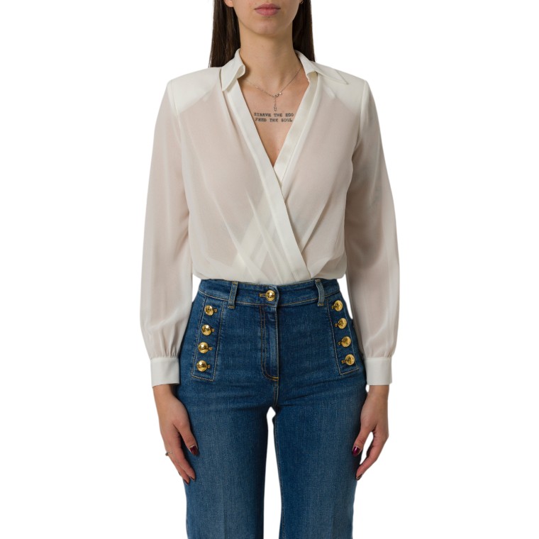 Camicia body in georgette con gemelli Elisabetta Franchi