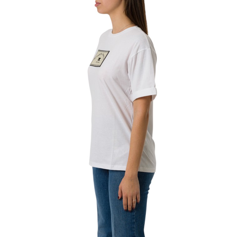 T-shirt in jersey con patch logo Elisabetta Franchi