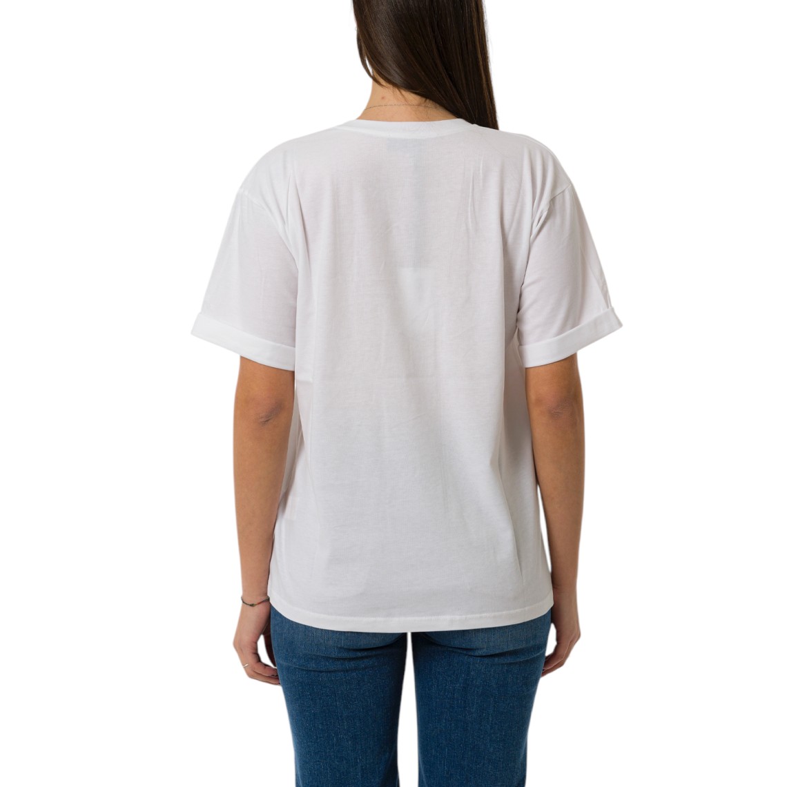 【Elisabetta Franchi】ロゴパッチ付きジャージーTシャツ Elisabetta Franchi Donna T-shirt In Jersey con Patch Logo