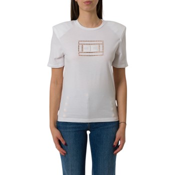 T-shirt con logo cut out Elisabetta Franchi