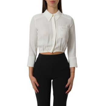 Camicia cropped in georgette con elastico Elisabetta Franchi