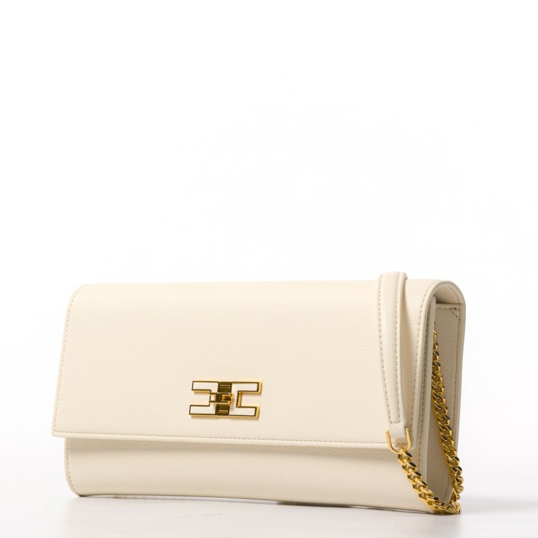 Baguette con tracolla e placca logo Elisabetta Franchi