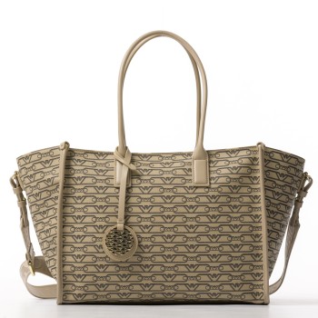 Shopper media stampa monogram all over Emporio Armani