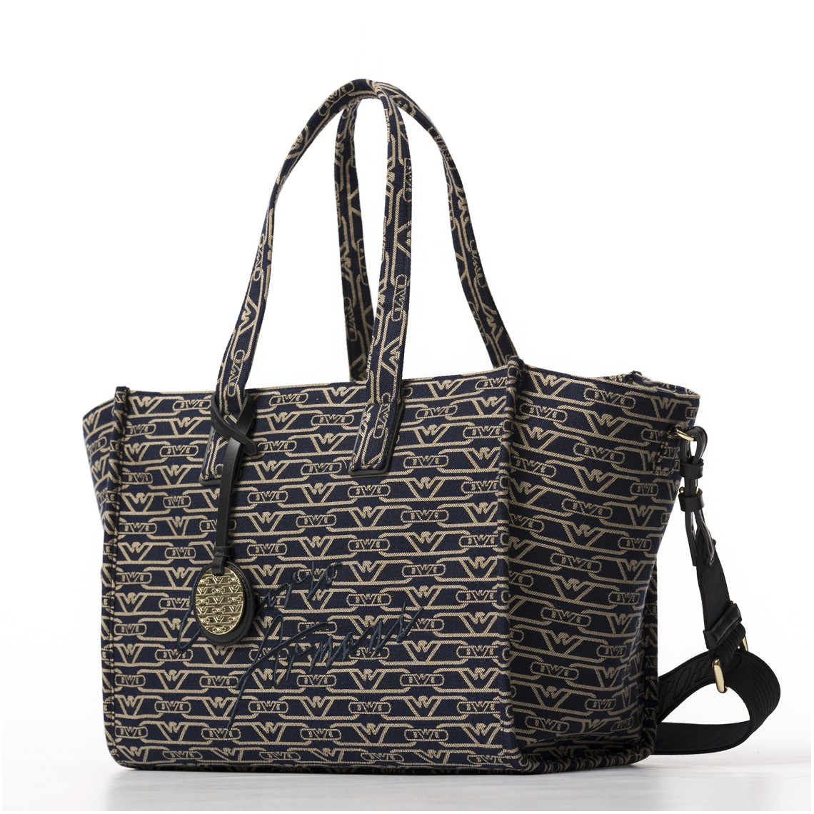 Shopper media stampa monogram all over Emporio Armani