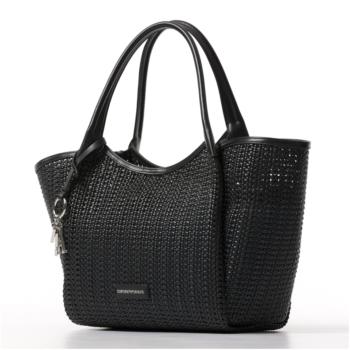 Shopper intrecciata con charm logo  Emporio Armani