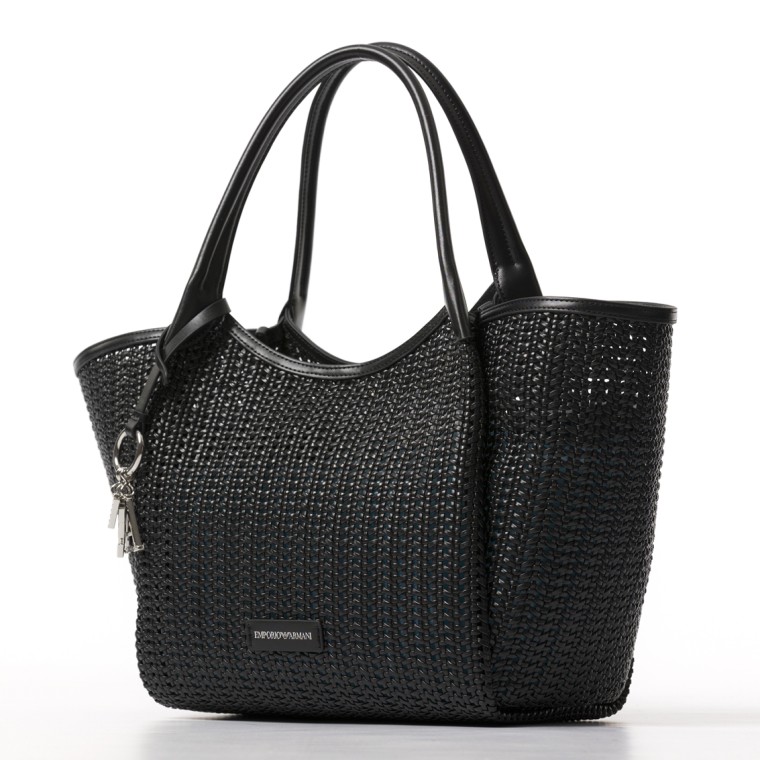 Shopper intrecciata con charm logo  Emporio Armani