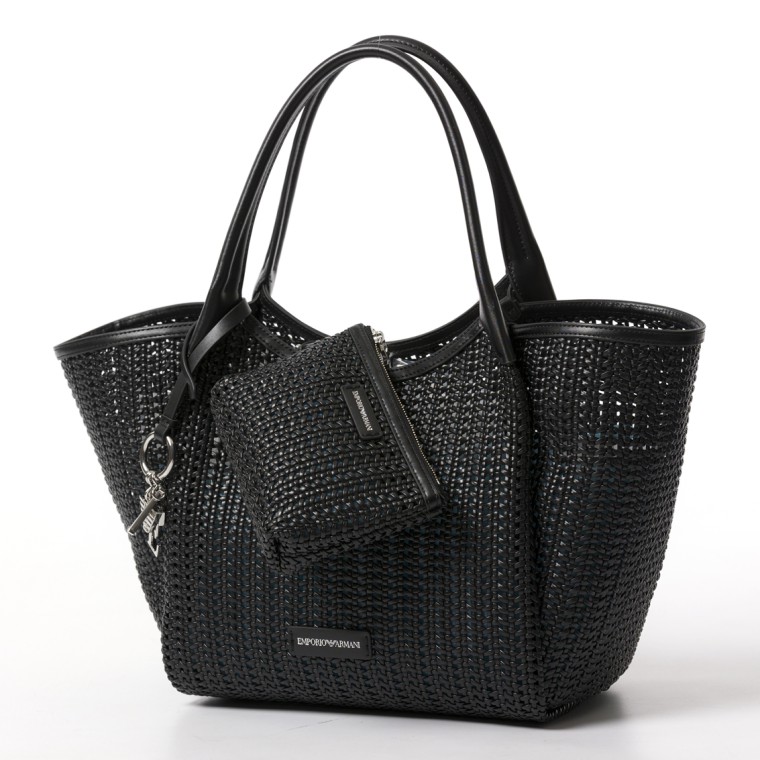 Shopper intrecciata con charm logo  Emporio Armani