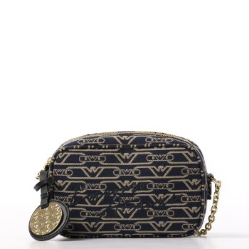 Camera case in canvas jacquard monogram all over e...