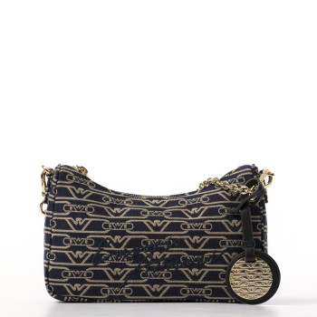 Borsa baguette in canvas jacquard monogram all over...