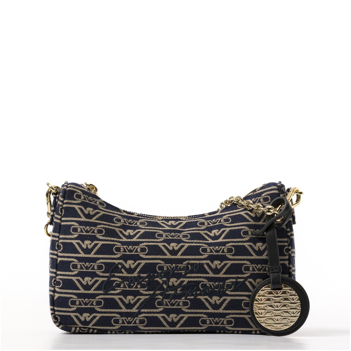 Borsa baguette in canvas jacquard monogram all over Emporio Armani