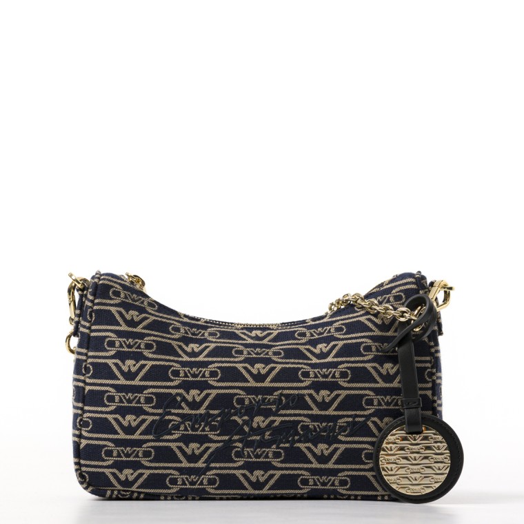 Borsa baguette in canvas jacquard monogram all over Emporio Armani