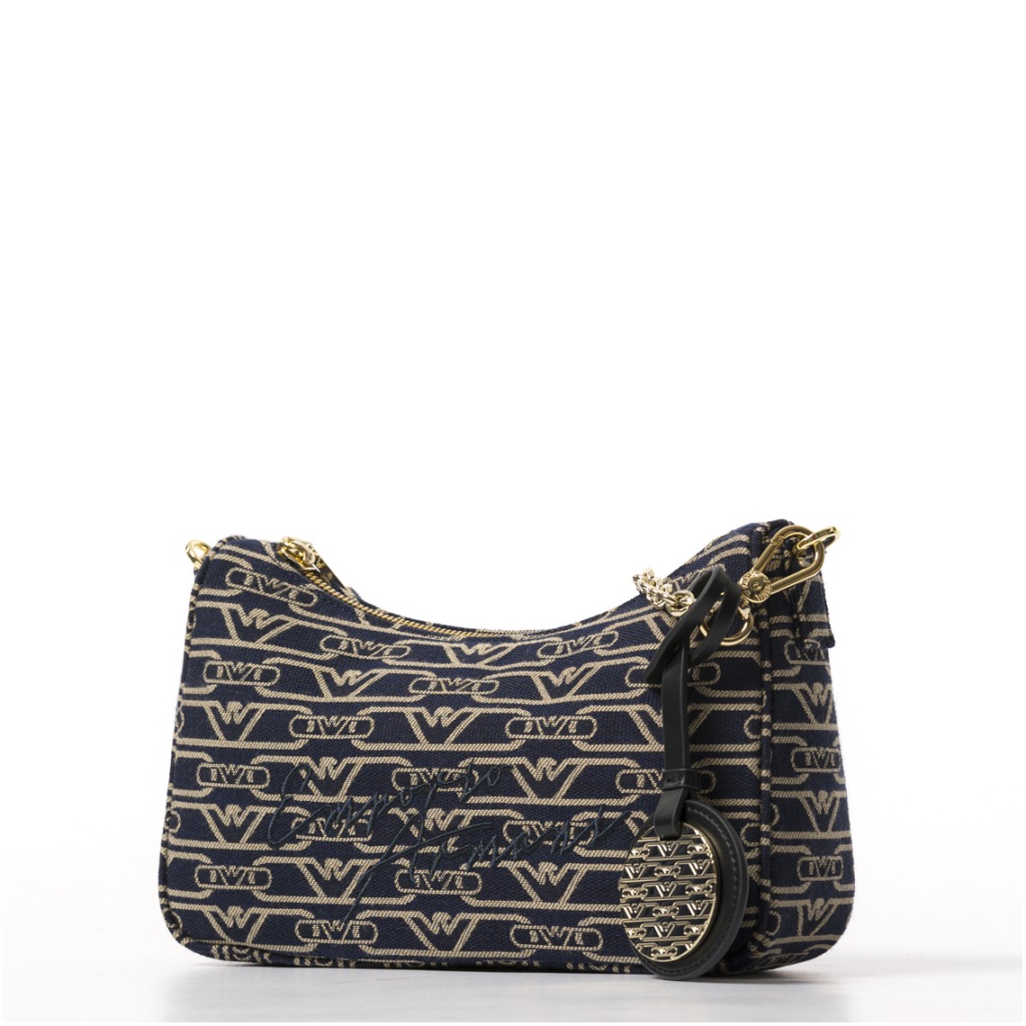 Borsa baguette in canvas jacquard monogram all over Emporio Armani