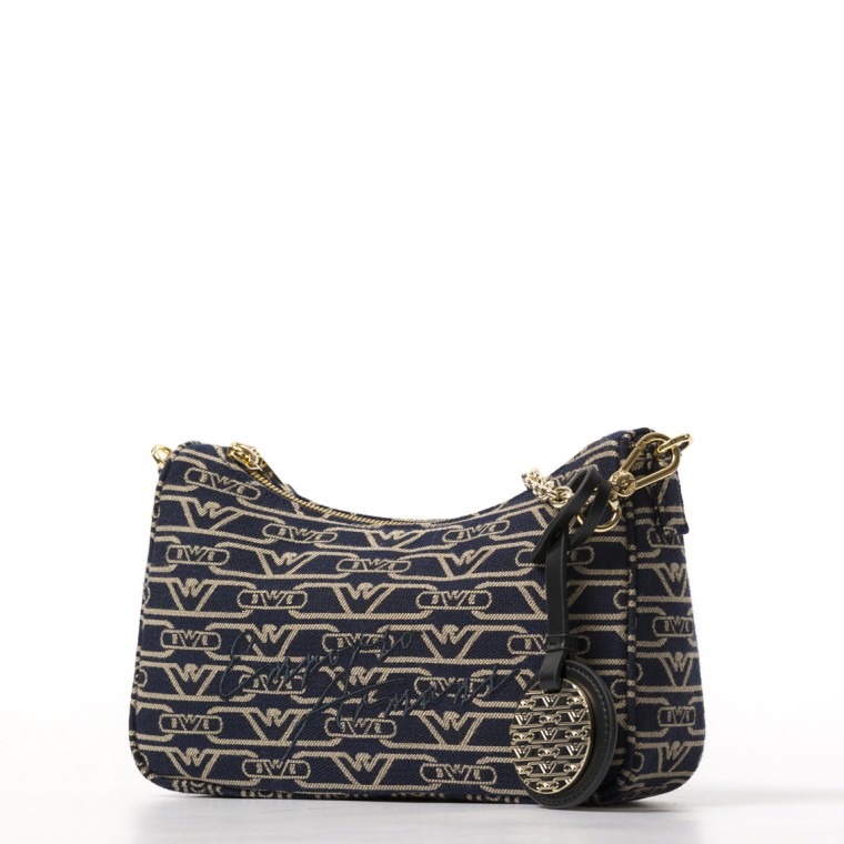 Borsa baguette in canvas jacquard monogram all over Emporio Armani