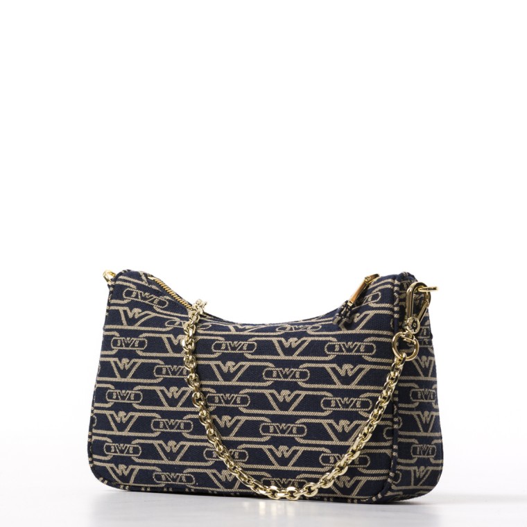 Borsa baguette in canvas jacquard monogram all over Emporio Armani