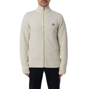 Cardigan a coste con zip Fred Perry