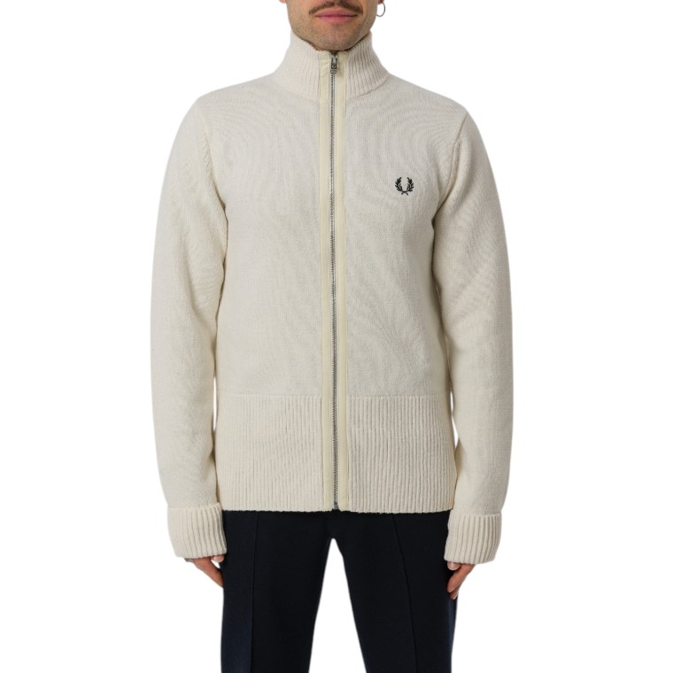 Cardigan a coste con zip Fred Perry