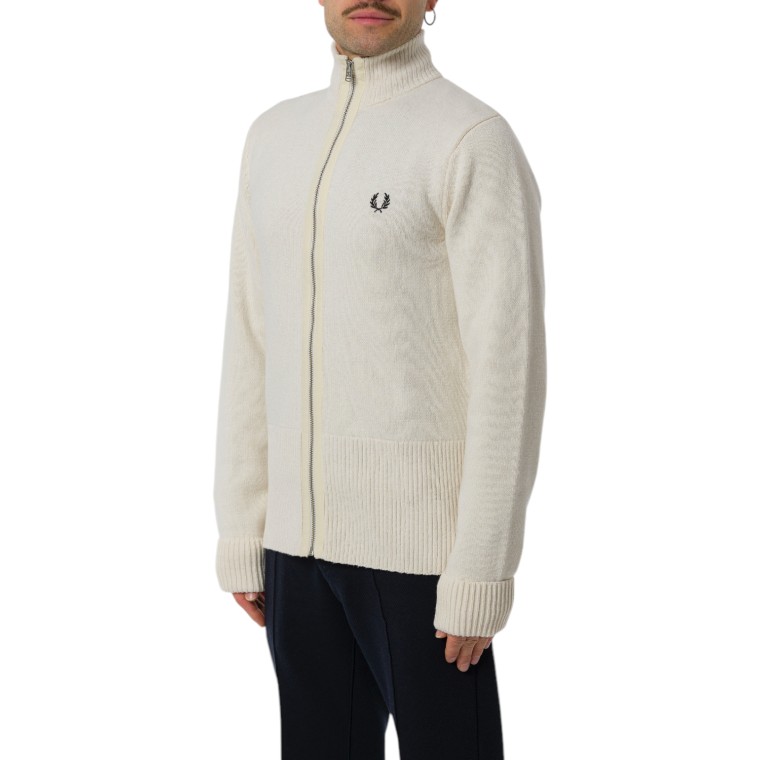 Cardigan a coste con zip Fred Perry