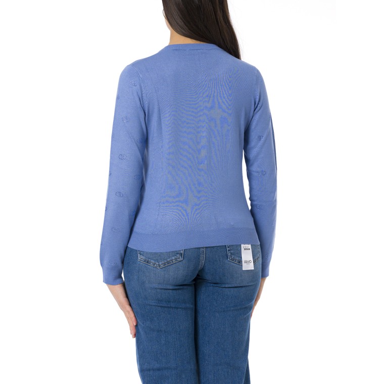 Cardigan con logo e strass Liu Jo