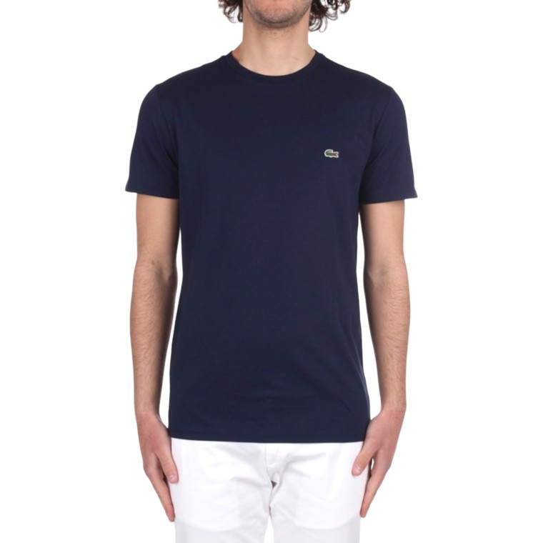 T-shirt a Girocollo in Jersey di Cotone Lacoste 