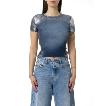 T-shirt Diesel T-Ele-Long con sfumature metalliche