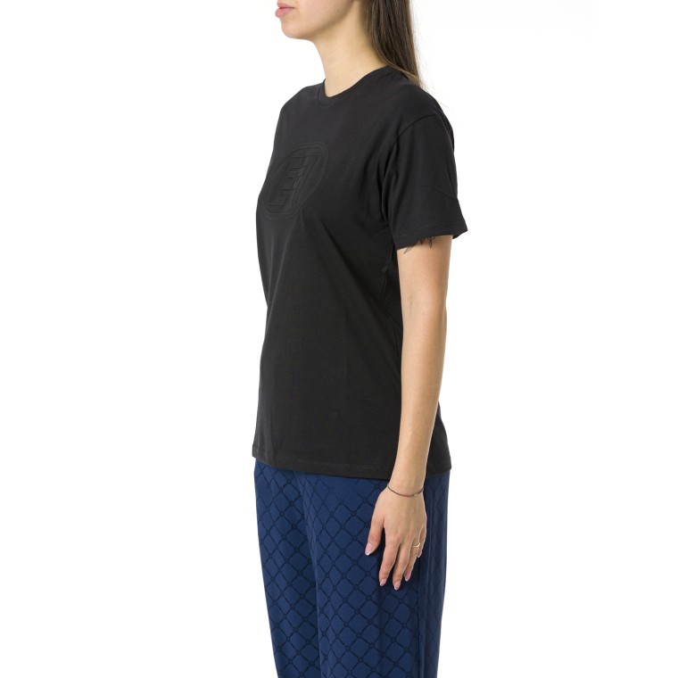 T-shirt in jersey con logo embossed Elisabetta Franchi