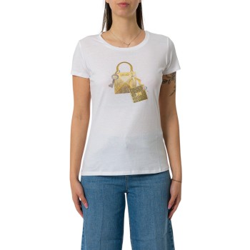 T-shirt con stampa e strass Liu Jo