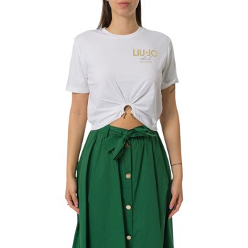 T-shirt in cotone con logo Liu Jo