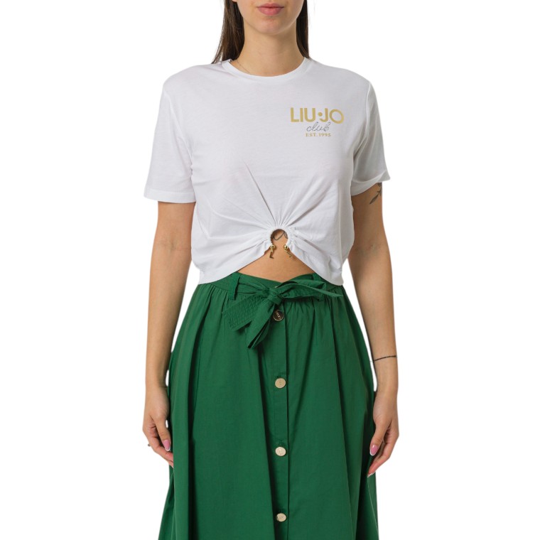 T-shirt in cotone con logo Liu Jo