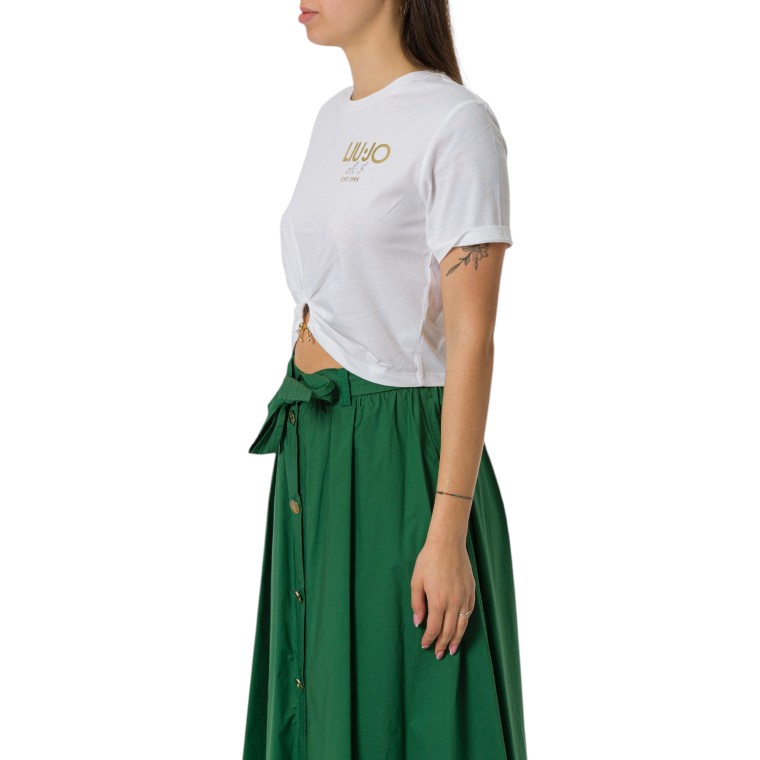 T-shirt in cotone con logo Liu Jo